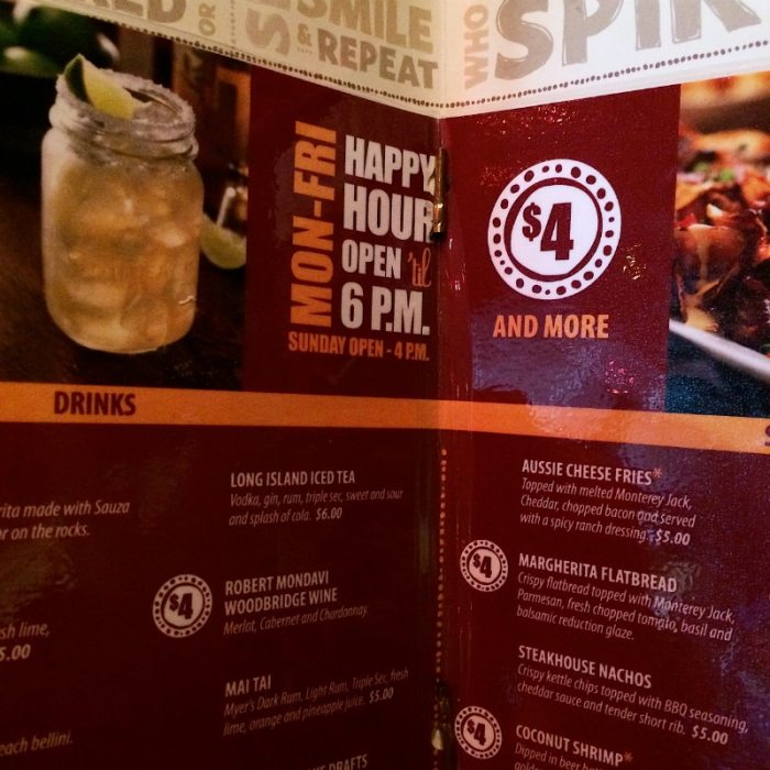 Outback steakhouse happy hour drinks