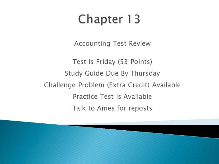 Accounting chapter 13 test a answers